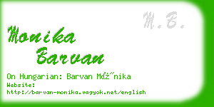 monika barvan business card